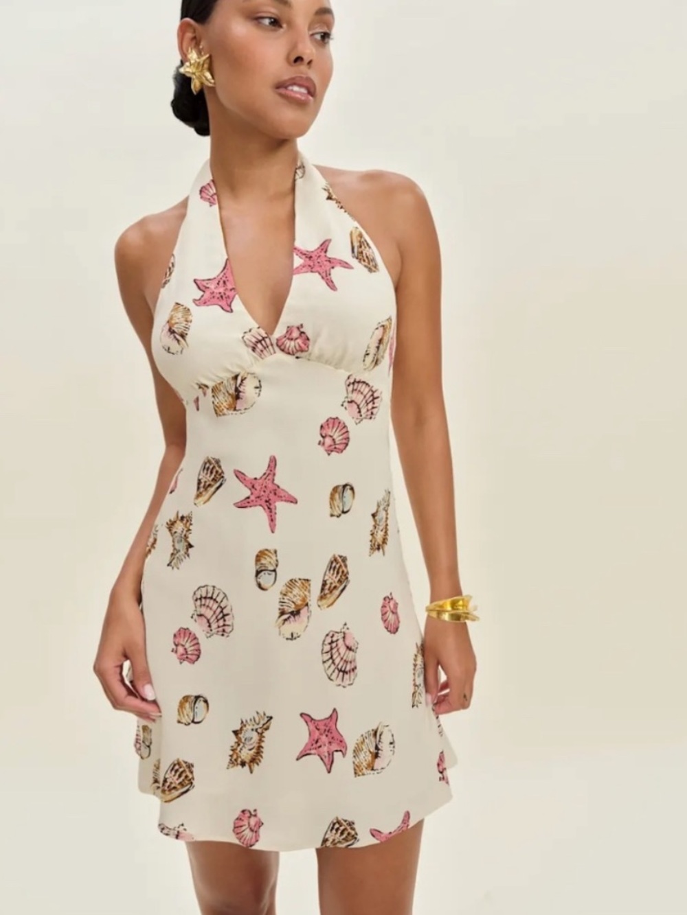 Reformation halter mini dress